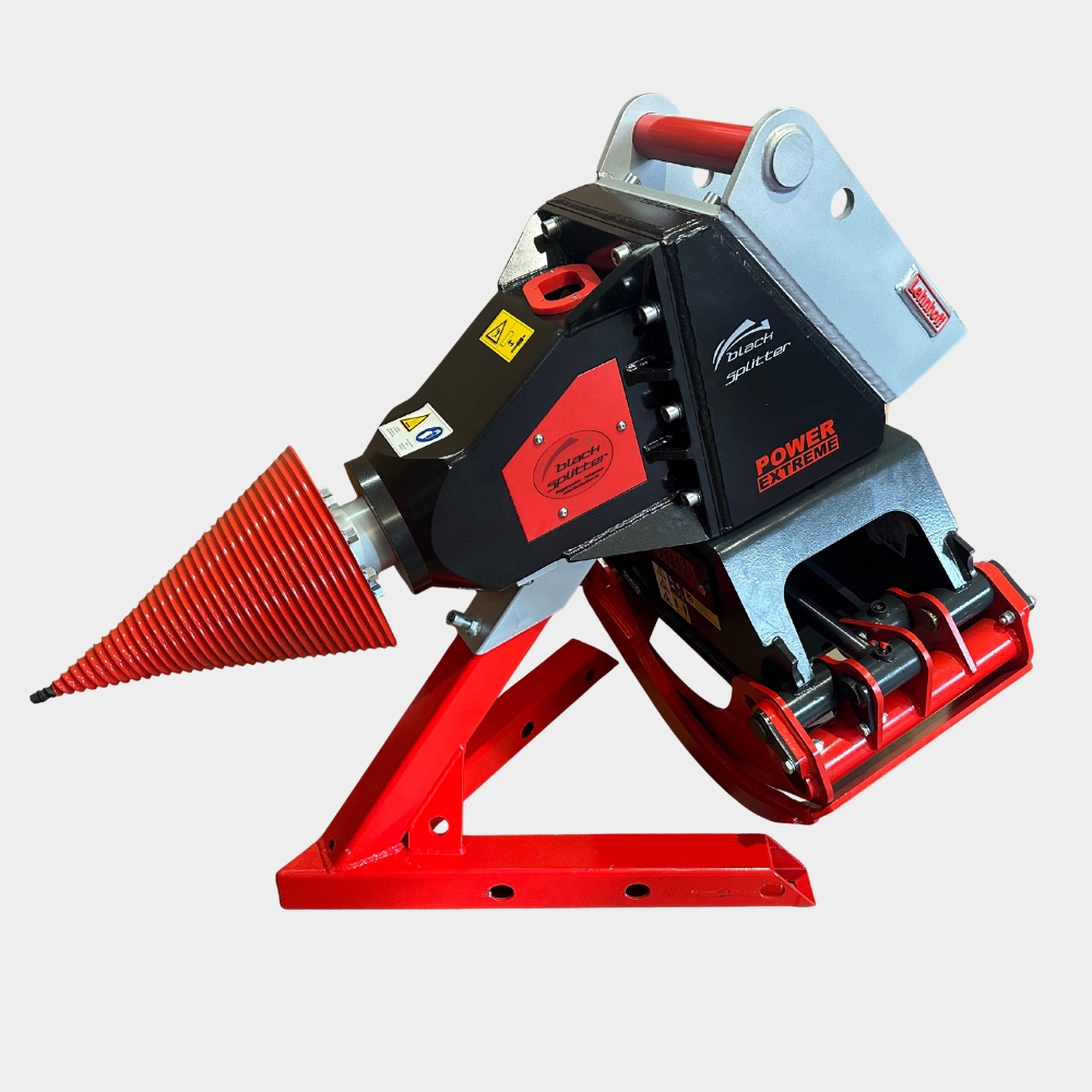 Kegelspalter S2X mit Anbaubock für Rechen und Greifer