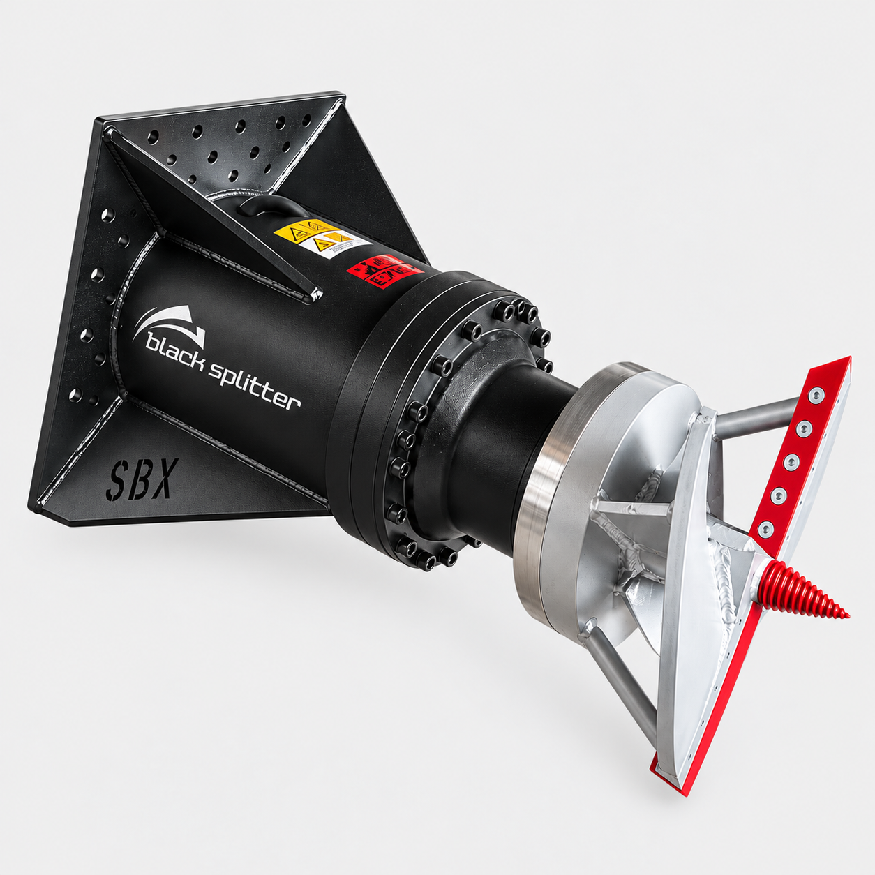 Anwendungsbeispiel: Stubbenfräse 500 mm am SBX-Antrieb, diagonale Seitenansicht